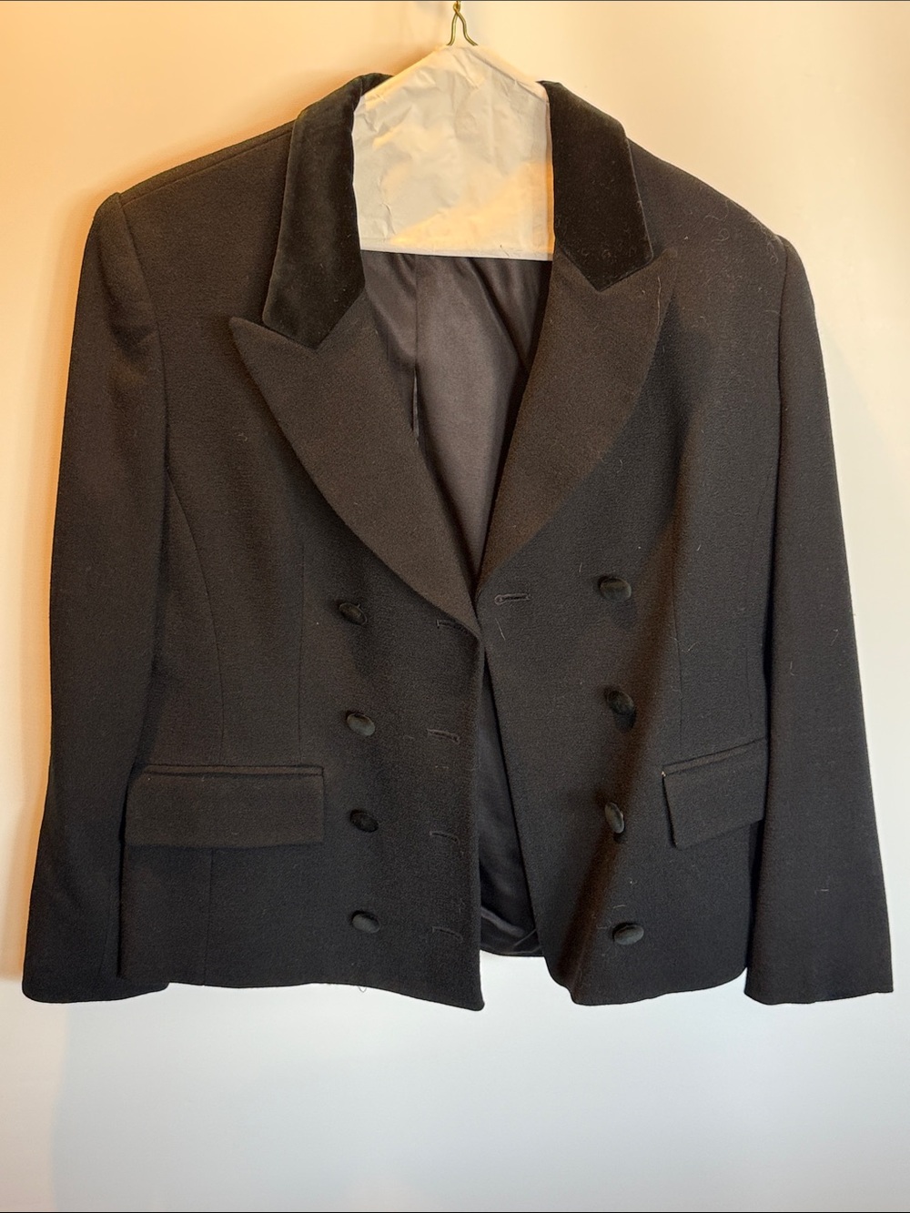 Jones New York Classic Black Double-Breasted Women's Blazer Wool Size: 8P
